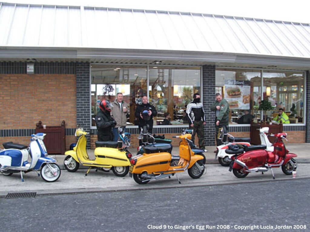 Cloud 9 scooter club on the way to Ginger's Egg Run 2008