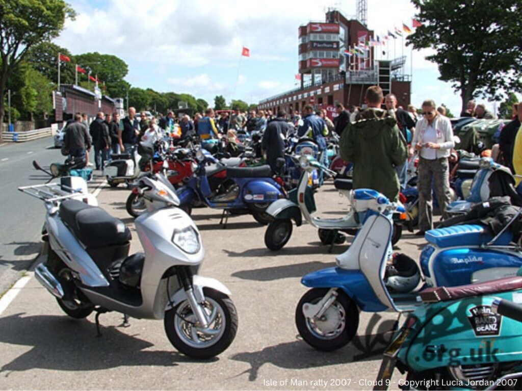 Cloud 9 scooter club Birkenhead in the Isle of Man 2007